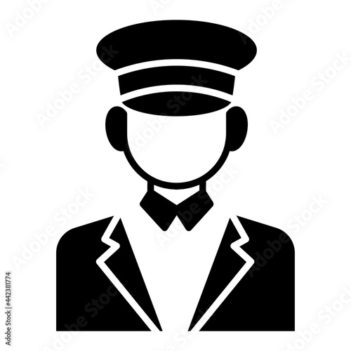 Modern style icon of security guard