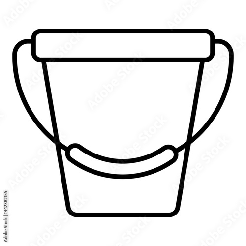 A plastic pail icon in linear design