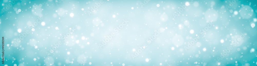 abstract blur blue background texture  with white snow on  Christmas background