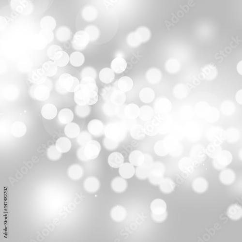 Abstract bluish white bokeh winter light background