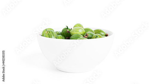 Gooseberry isolated on a white background. Gooseberries