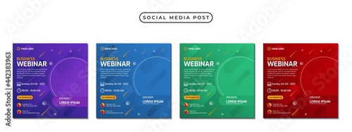 Collection of social media post banner templates. Perfect for business webinars  marketing webinars  online class programs  etc.
