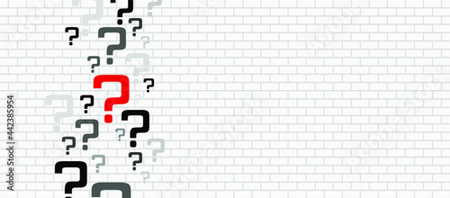 question mark on red background