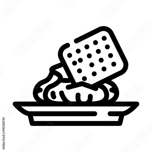 snack with wasabi line icon vector. snack with wasabi sign. isolated contour symbol black illustration