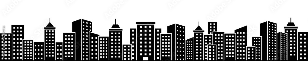 silhouette of town, skyscraper, Architecture buildings, Vector illustration