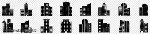 ildings icon set  skyscraper  Architecture buildings icon. Hospital  town house  museum. Bank  Hotel  Courthouse. City  Real estate symbol  Vector illustration