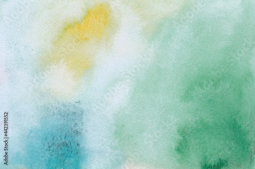 Green watercolor abstract background. Soft watercolor wallpaper