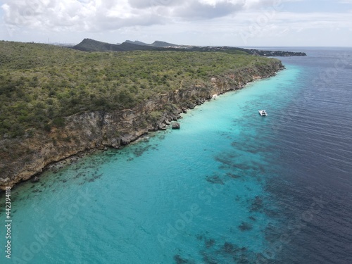 Plaża Kokomo na wyspie Curaçao - widok z drona