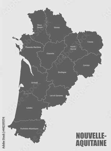 Nouvelle-Aquitaine administrative map