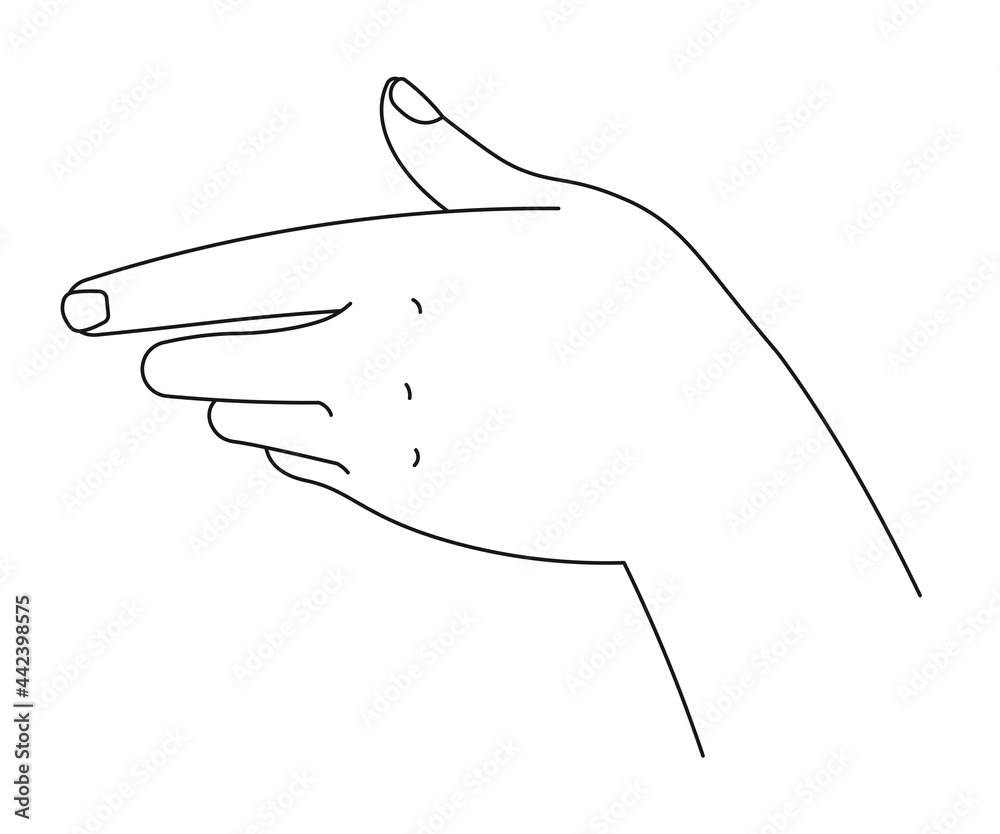 Hand showing way, communication with gestures Hand showing way, communication with gestures