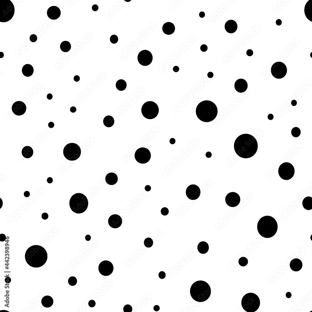 Dots Background with irregular, chaotic circles. Points seamless texture pattern.