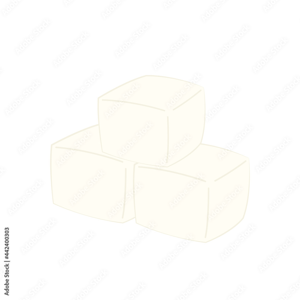 Fototapeta premium Tofu vector. free space for text. wallpaper. Tofu on white background.