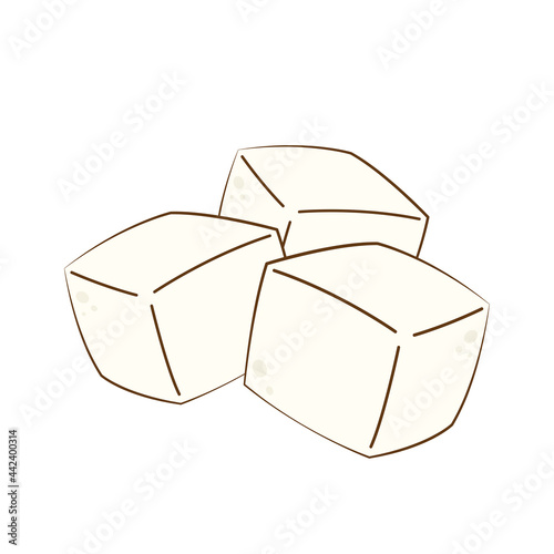 Tofu vector. free space for text. wallpaper. Tofu on white background.