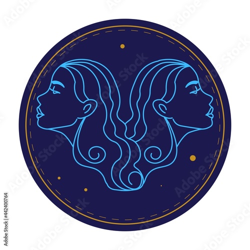 Gemini astrological sign, horoscope symbol zodiac