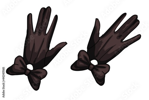 Vintage female gloves of textile or leather vector
