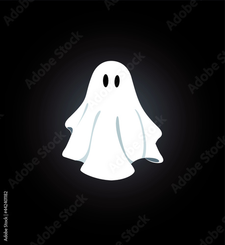 Ghost, haloween cartoon  vector illustration.