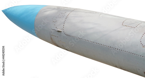 Canvas Print old anti-ship missile on white