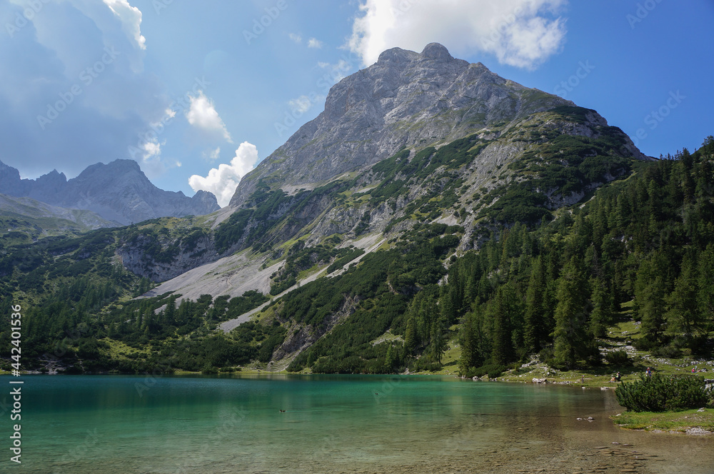 Fototapeta premium Seebensee lake with mountain in a background (Austria).