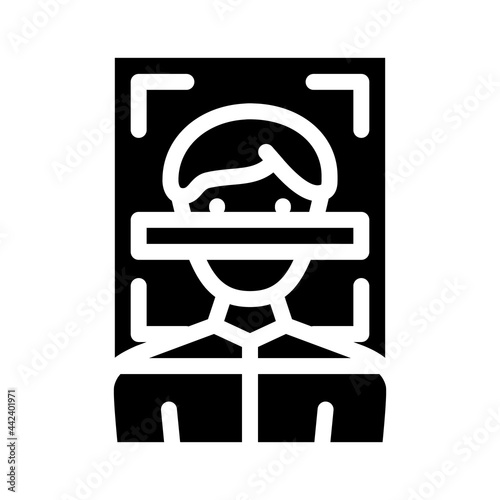 client scanning kyc glyph icon vector. client scanning kyc sign. isolated contour symbol black illustration