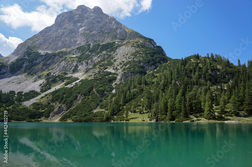 Seebensee lake with mountain in a background  Austria .