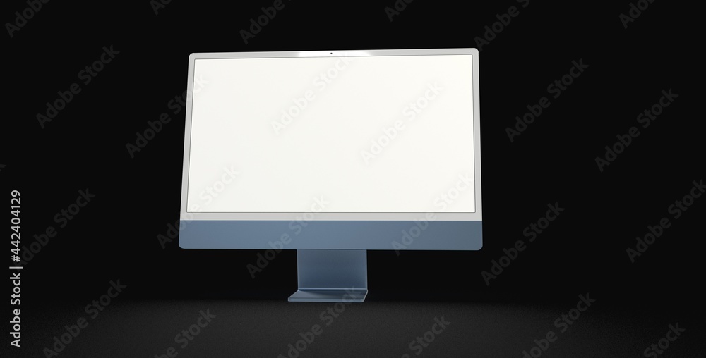 Realistic flat screen computer monitor 3de style mockup with blank screen isolated 3d Realistic flat screen computer monitor 3de style mockup with blank screen isolated 3d