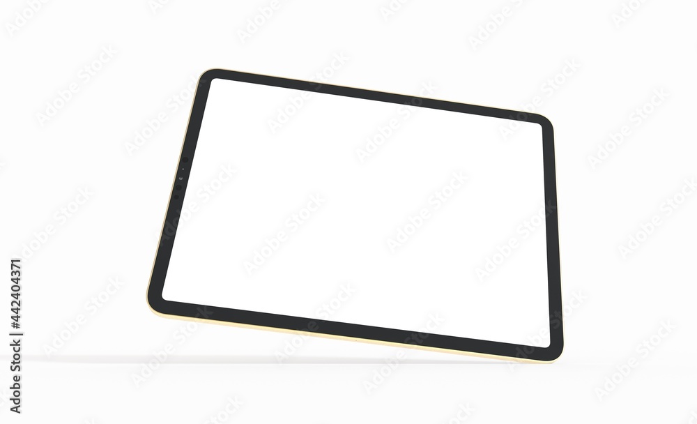 3D tablet with empty screen isolated digital white 3D tablet with empty screen isolated digital white