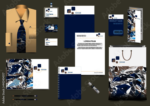 corporate style brand identity POS-materials brandbook blue beige color abstraction geometry