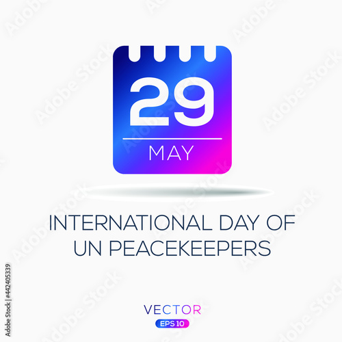 Creative design for (International Day of UN Peacekeepers), 29 May, Vector illustration.