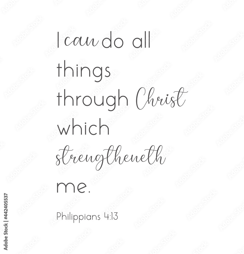 I can do all things through Christ which strengtheneth me, Philippians 4:13, bible verse printable, christian wall decor, scripture wall print, Home wall decor, christian banner, vector illustration