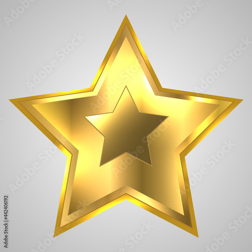 3D shiny golden star icon