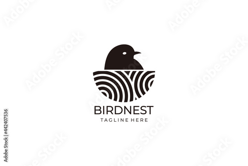 nest illustration logo design symbol vector template