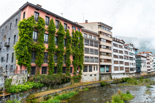 Photos Traditional local houses in the town of Azkoitia next to the Urola river, Gipuzkoa