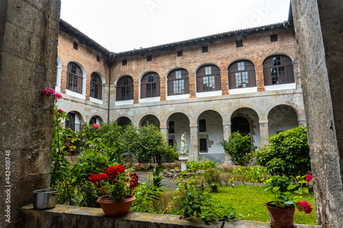 Patio of the old Santa Clara Monastery in the town of Azkoitia next to the Urola river. Founded by Don Pedro de Zuazola  Gipuzkoa. Basque Country