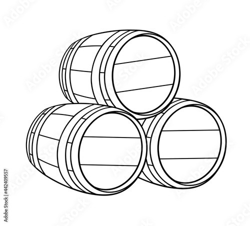 Wood barrel illustration