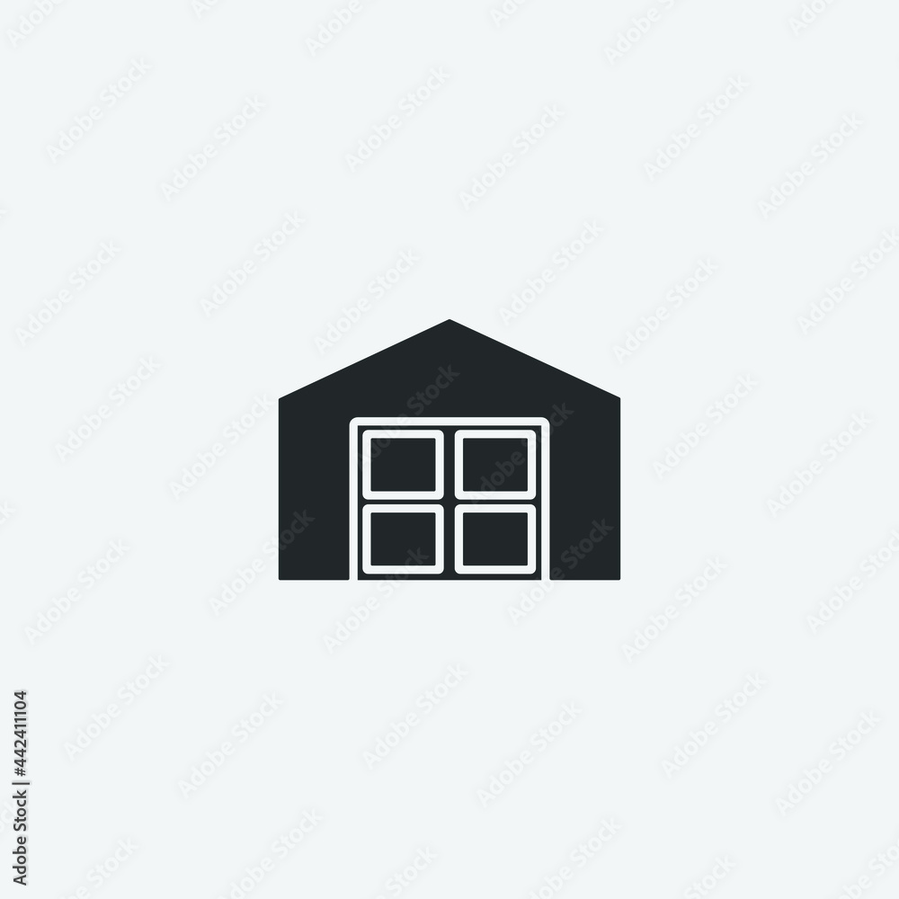 Warehouse vector icon illustration sign Warehouse vector icon illustration sign
