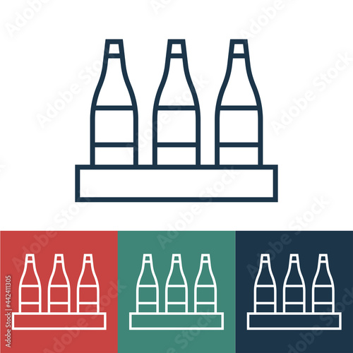 Linear vector icon with bottles on shelf