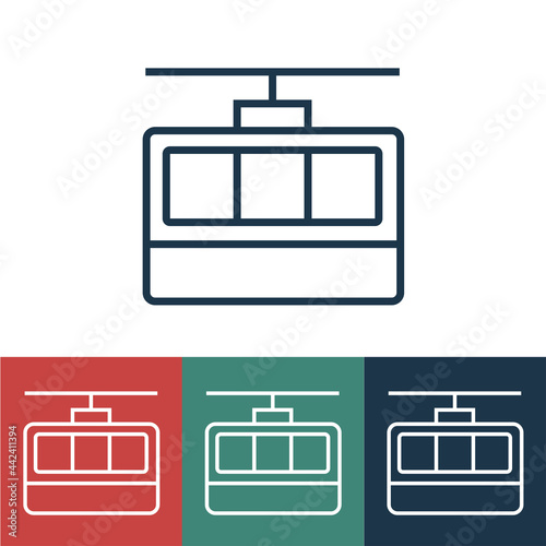 Linear vector icon with funicular