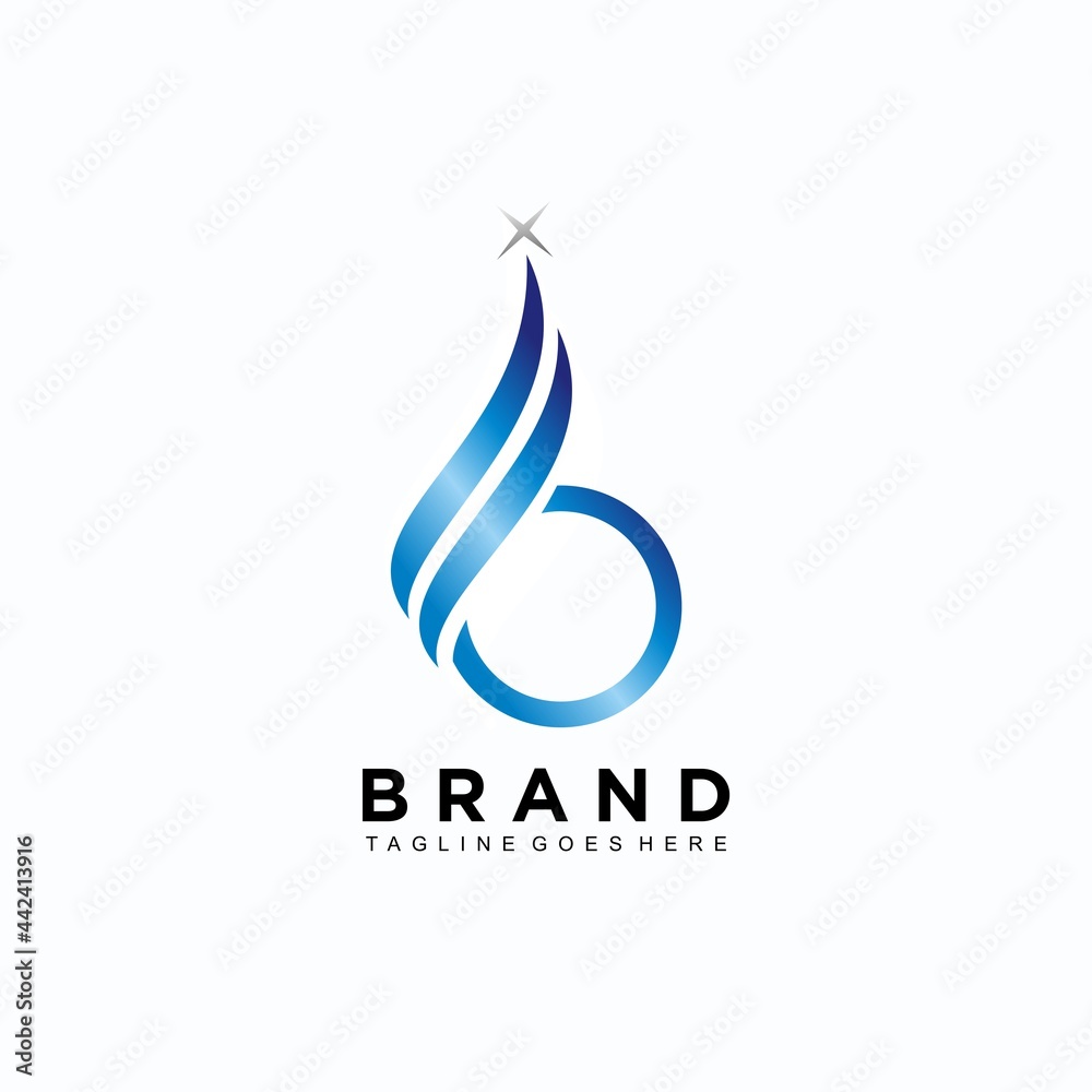 Obraz premium Letter B initial logo design for business company with elegant blue color gradation
