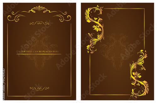 03. vintage background with golden frame