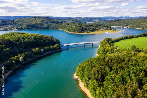 the bigge lake in sauerland in germany in the summer