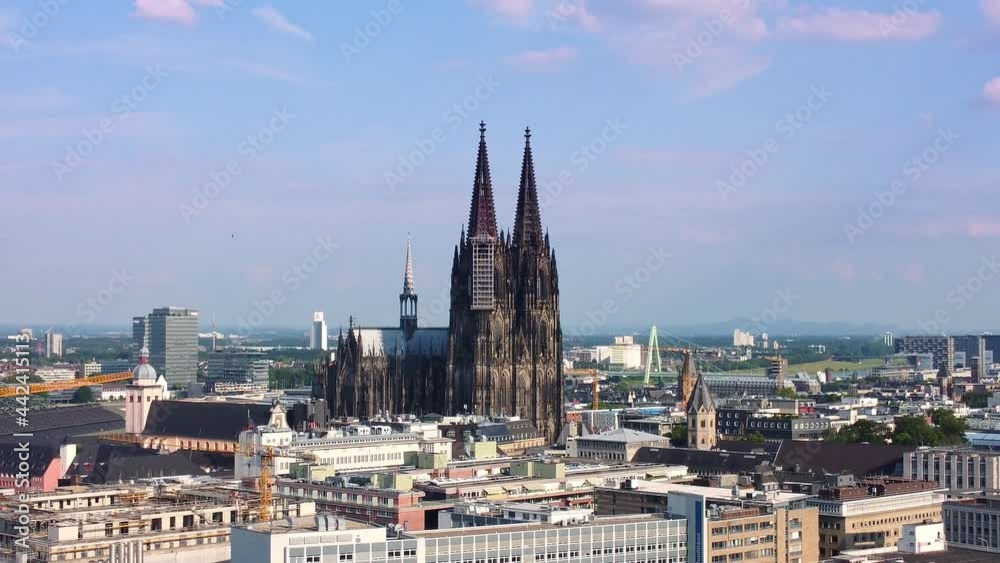 City of Cologne Germany from above with its famous cathedral - aerial photography City of Cologne Germany from above with its famous cathedral - aerial photography