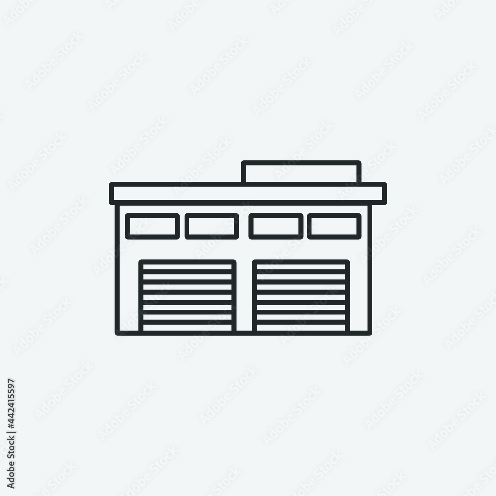 Warehouse vector icon illustration sign Warehouse vector icon illustration sign