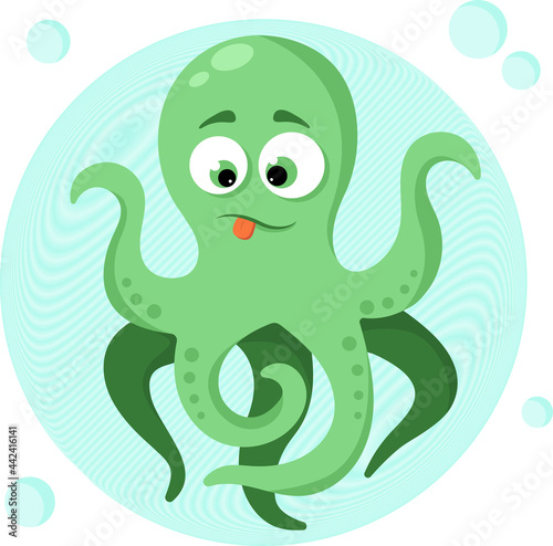 green octopus cartoon character