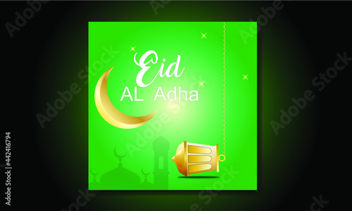 Eid al adha Mubarak background design with candle