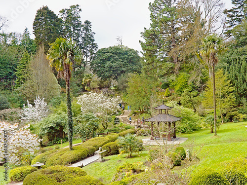  Japanese garden with pavilion and staircase in Powerscourt estate, Enniskerry, Wicklow county, Ireland  photo