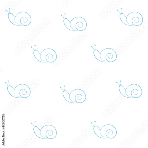 seamless outline snail pattern background