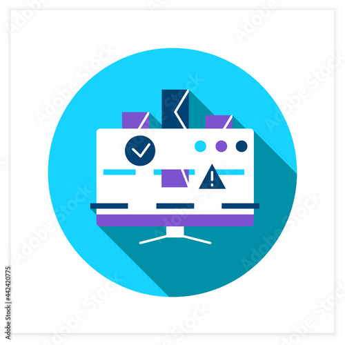 Smart email categorization flat icon. Web post sort and prioritizing concept. Internet service provider business and software presentation. 3d vector illustration