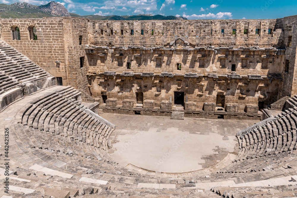 Roman amphitheater of Aspendos, Belkiz - Antalya, Turkey.