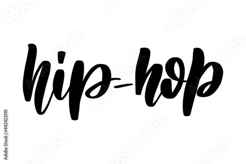 Hip hop. Handwritten stock lettering typography. Vector