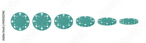 Gambling game, casino 3d chips. Rotating poker chips